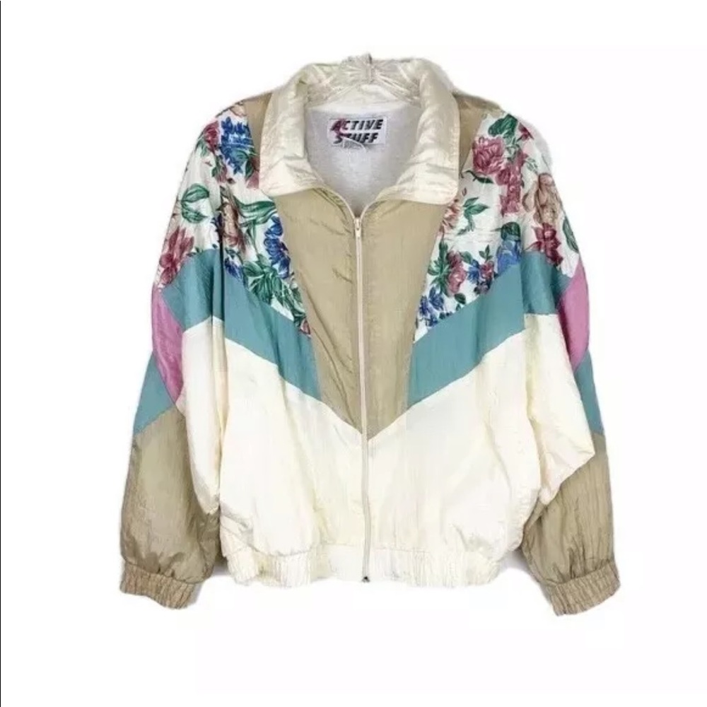 Vintage Active Stuff‎ Floral Color Block Jacket M